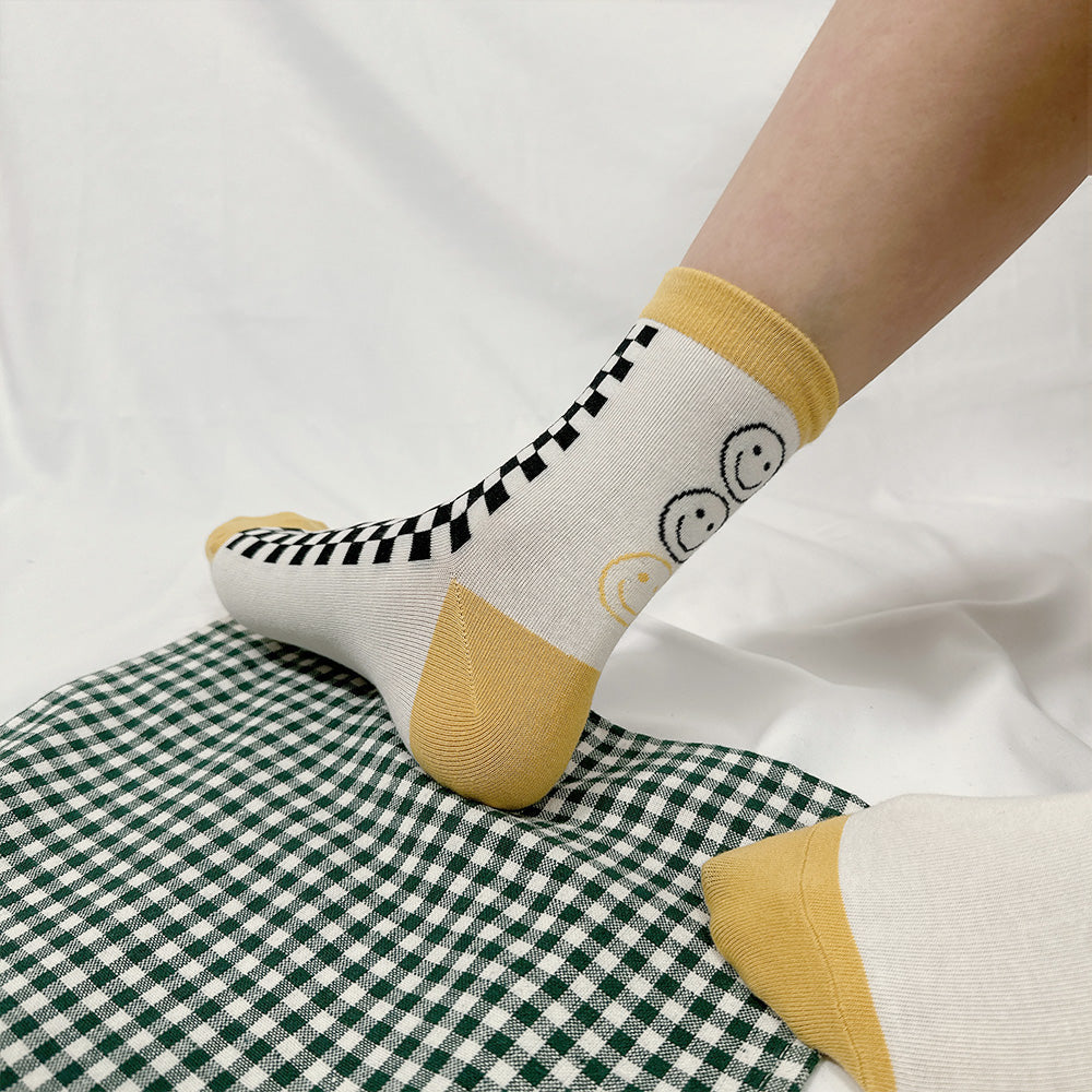 Women's Crew Smile Mismatched AB Socks