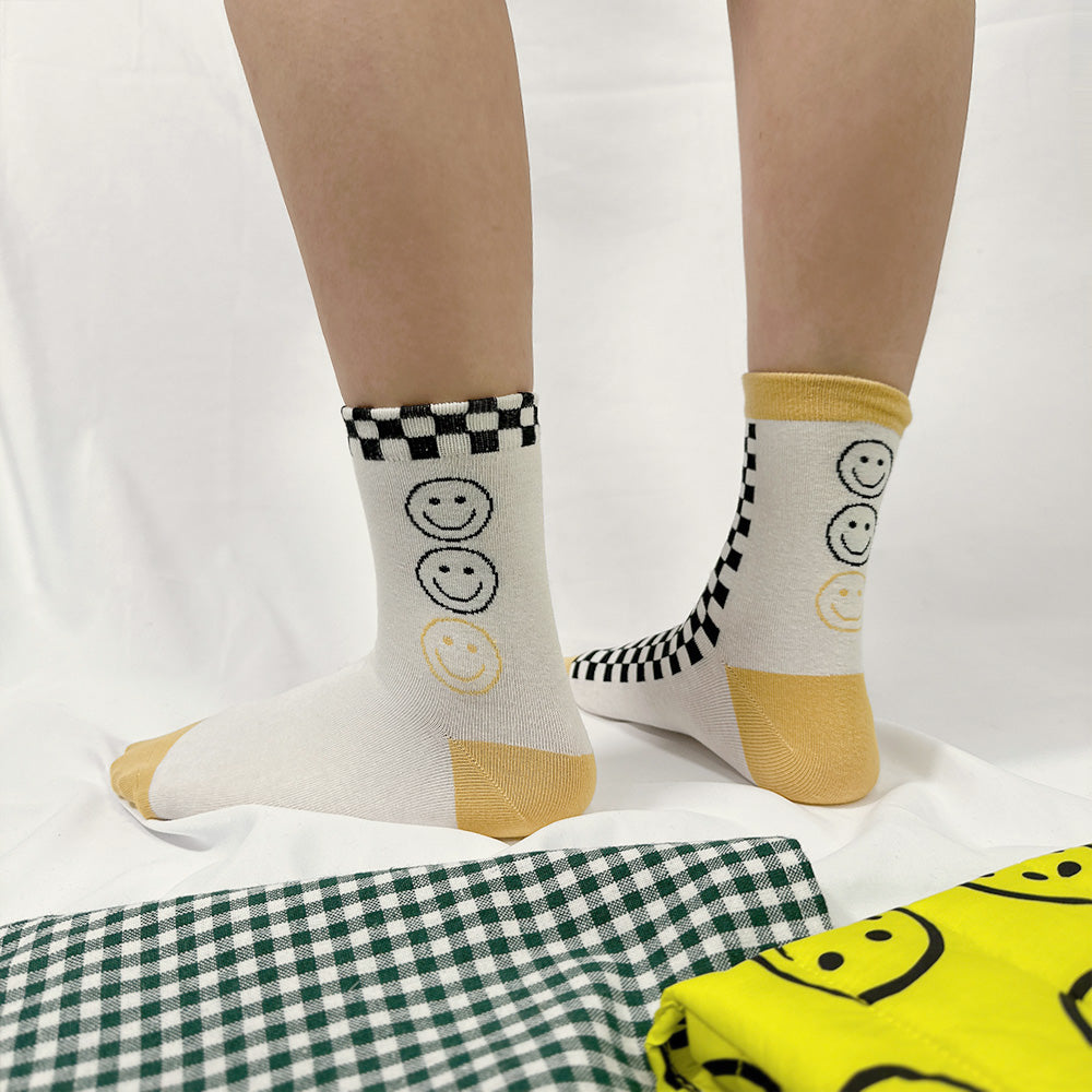 Women's Crew Smile Mismatched AB Socks