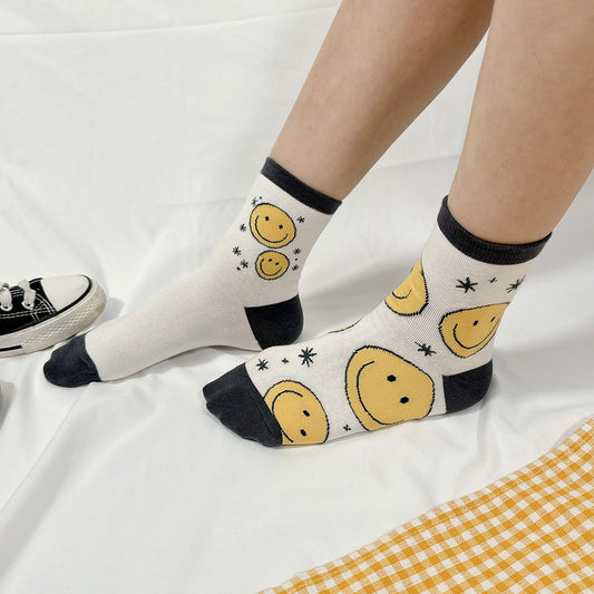 Women's Crew Sparkling Smile Mismatched AB Socks