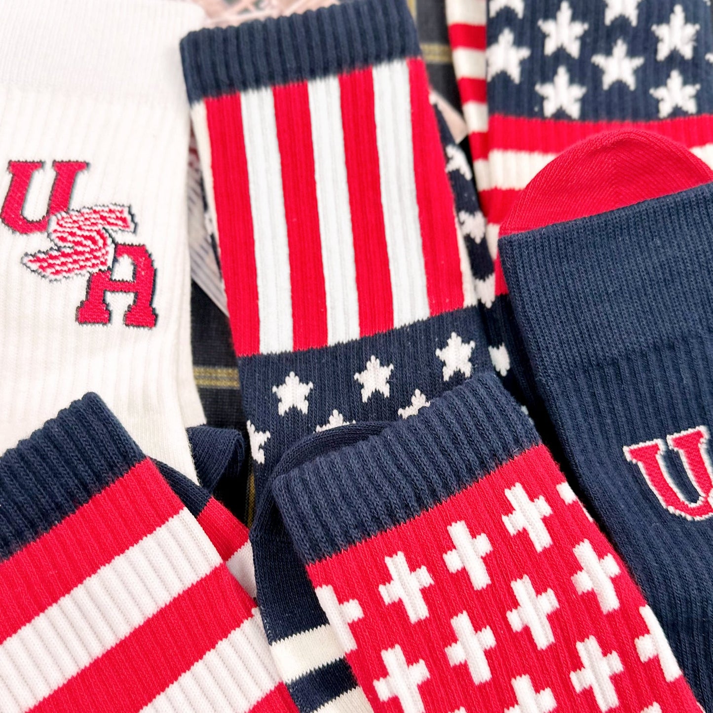 Men's Crew American Flag Socks - 6 PK