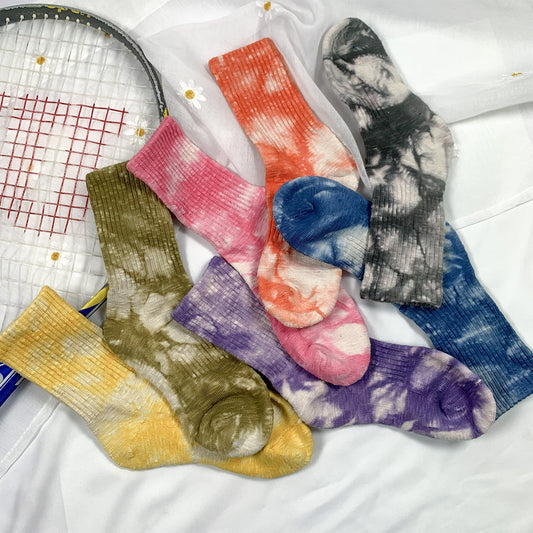 Women's Crew Tie-dye Compression Socks - 7/PK
