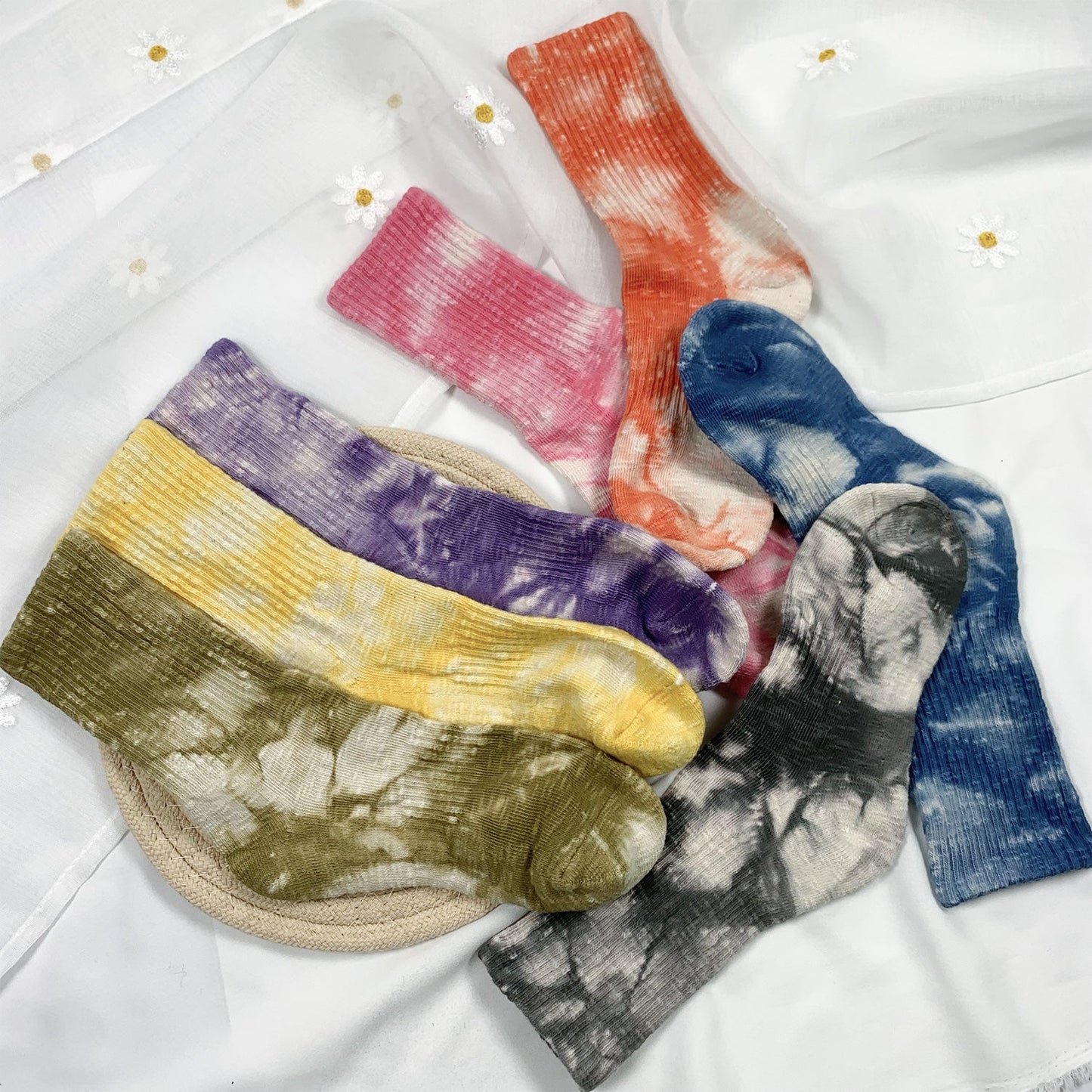 Women's Crew Tie-dye Compression Socks - 7/PK