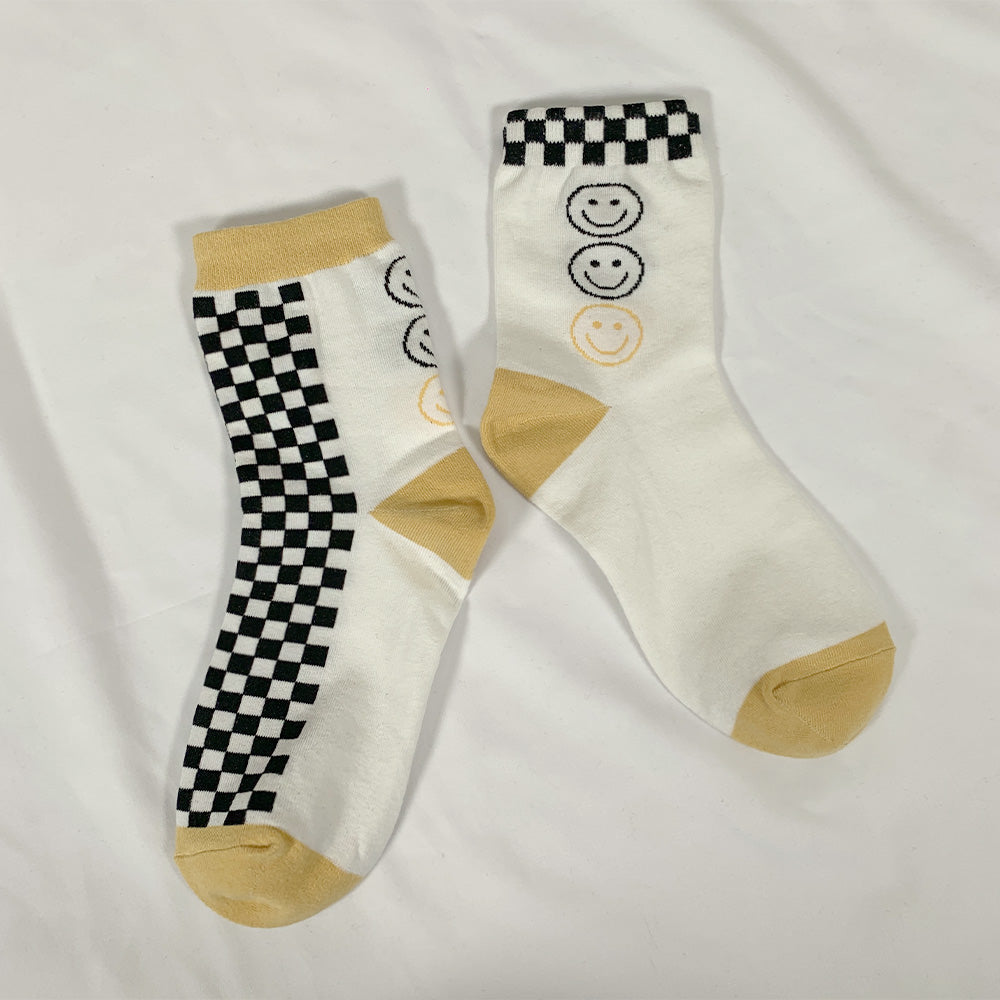 Women's Crew Smile Mismatched AB Socks