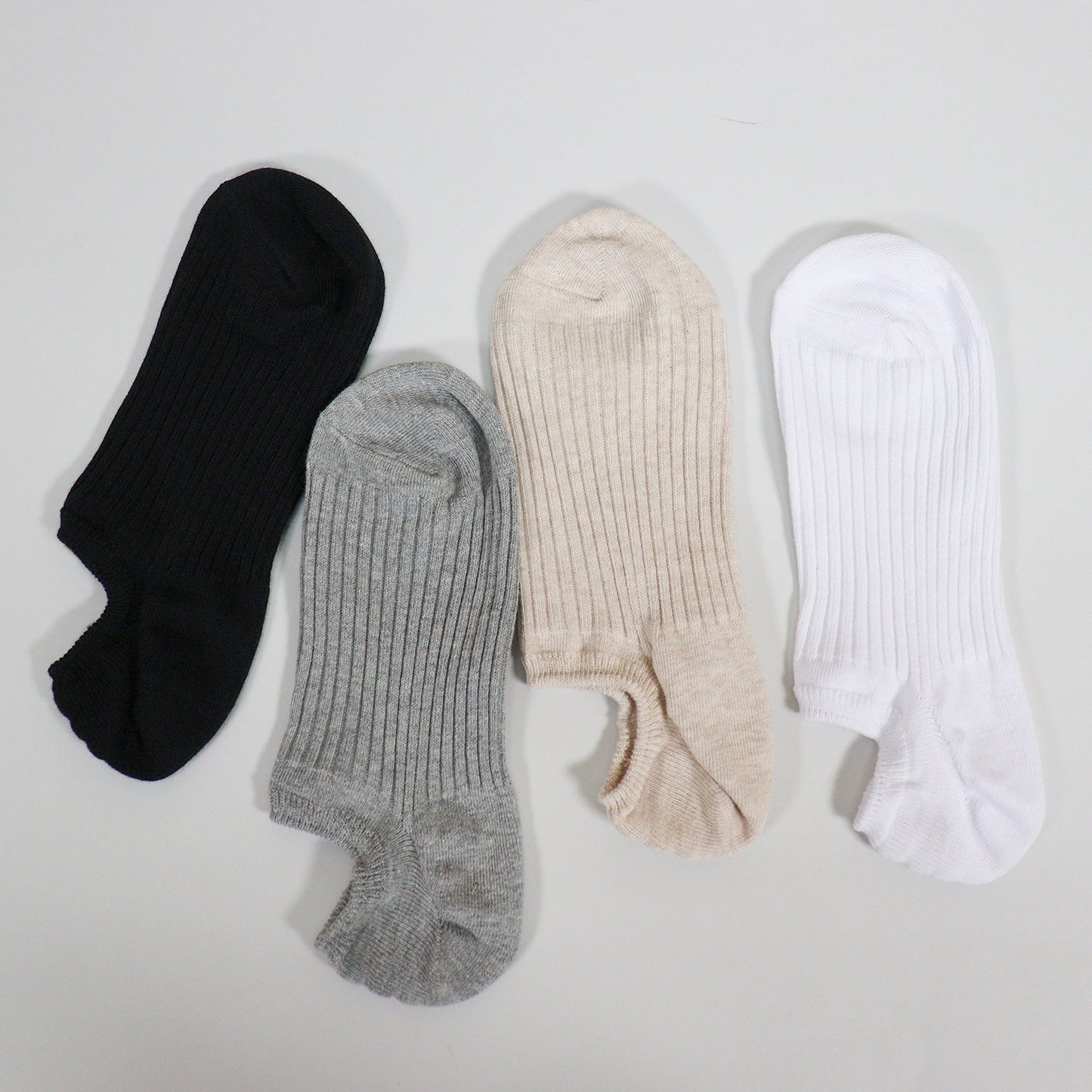Men's No Show Non Slip Fragrant Ribbed Cotton Socks - 4 PK