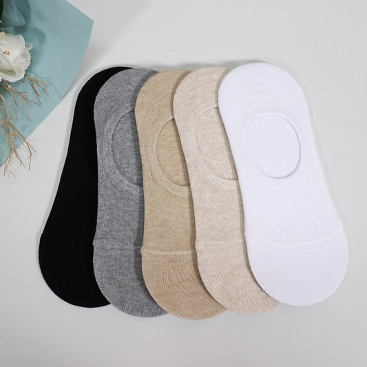 Men's No Show Non Slip Fragrant Seamless Cotton Socks - 5/PK