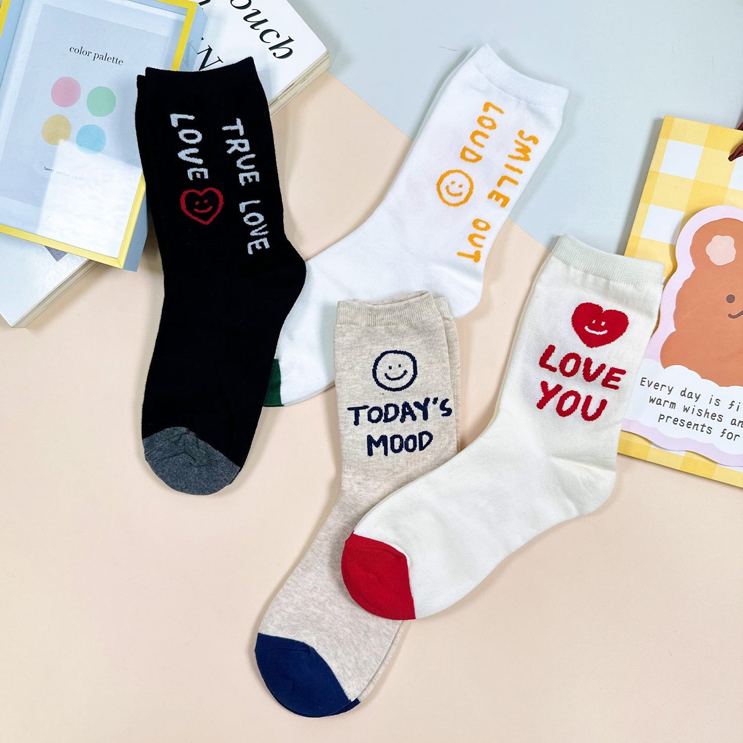 Women's Crew Today's Mood Socks - 4 PK