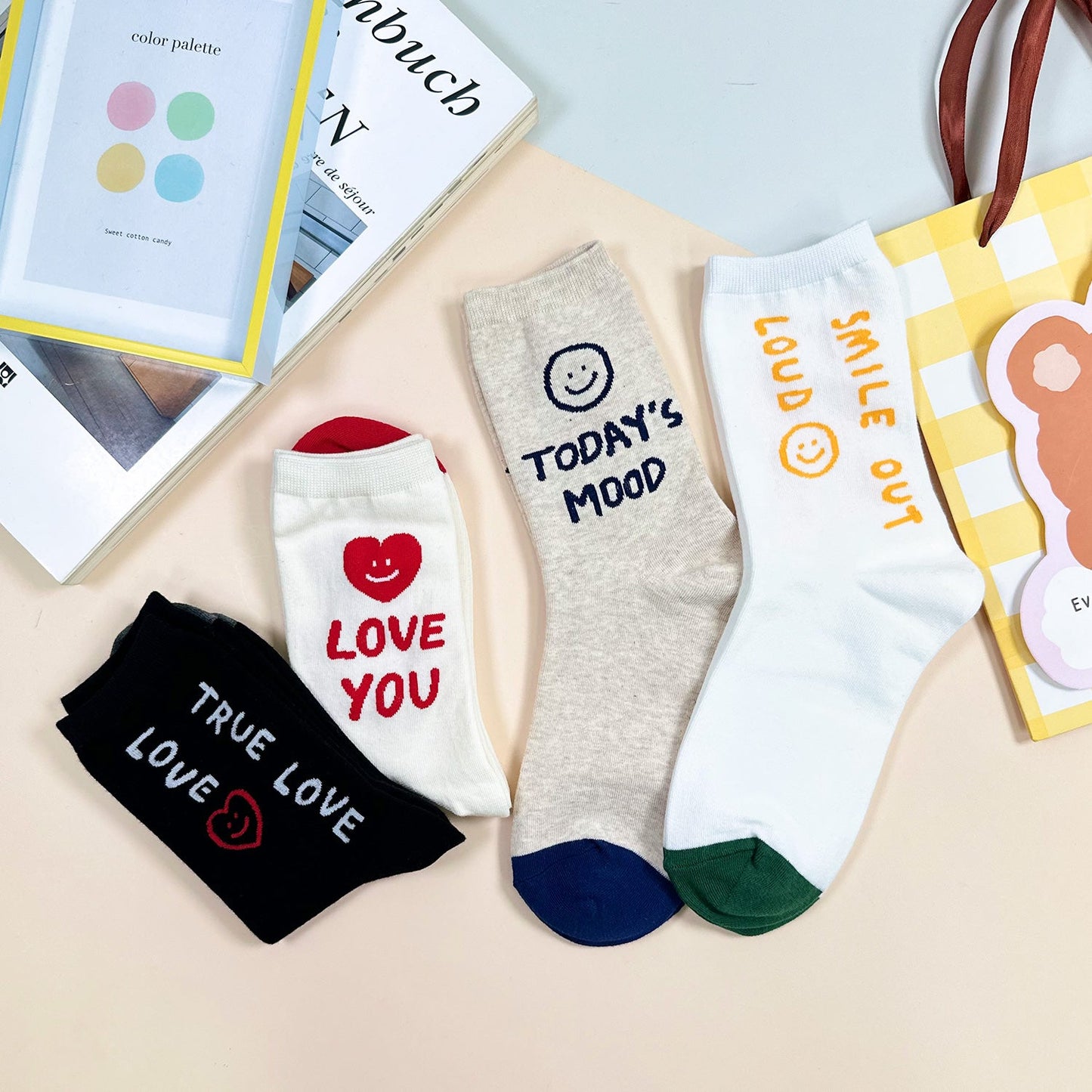 Women's Crew Today's Mood Socks - 4 PK