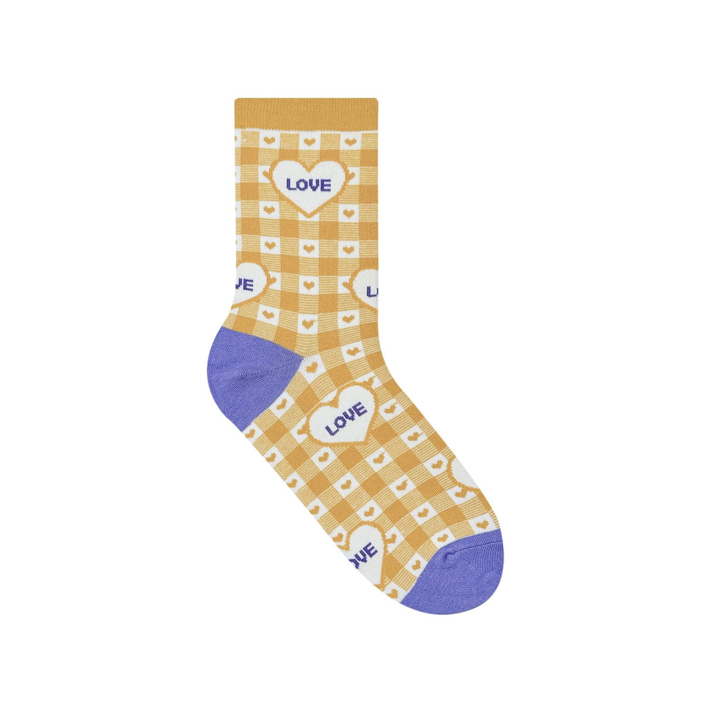Women's Heart & Check Pattern Crew Socks - 5 PK