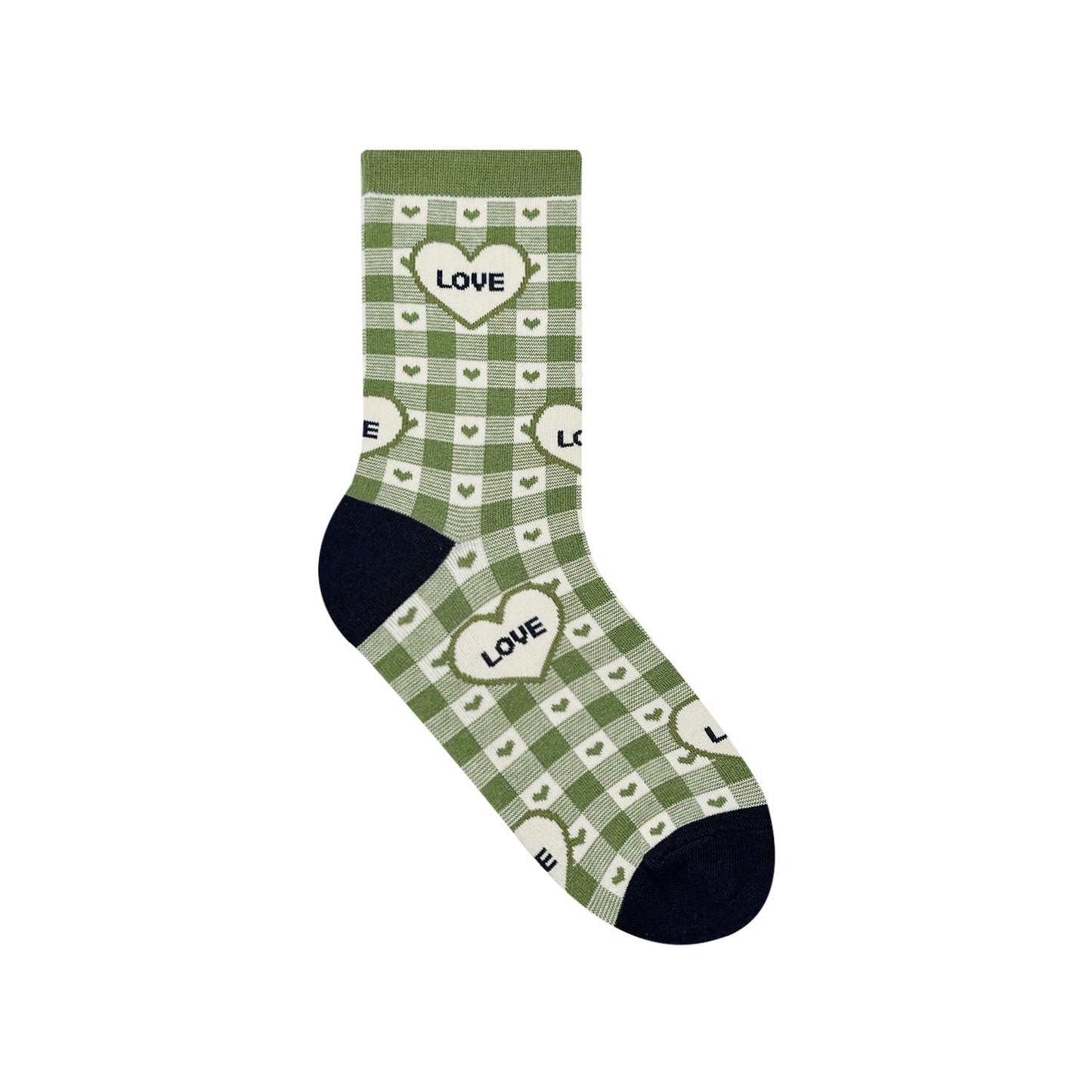 Women's Heart & Check Pattern Crew Socks - 5 PK