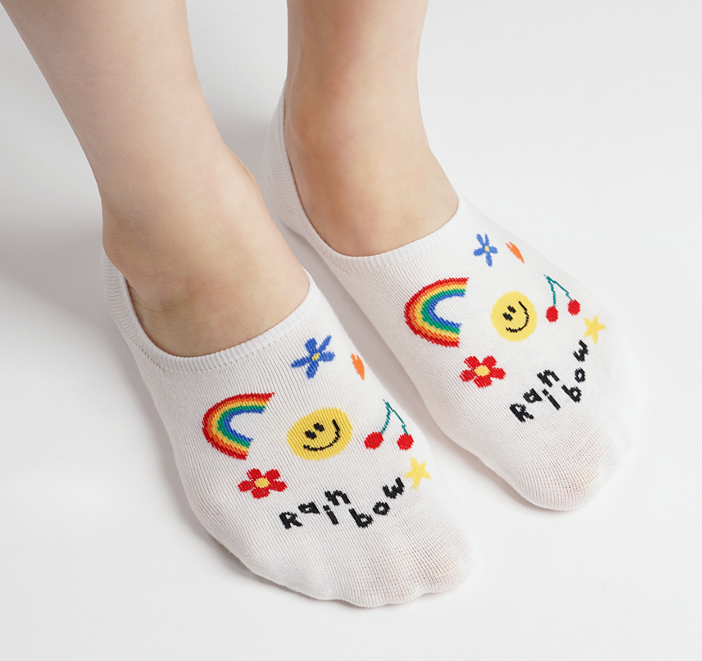 Women's No Show Rainbow Day Socks - 2 PK