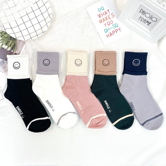 Women's Crew Daily Smile Socks - 5/PK