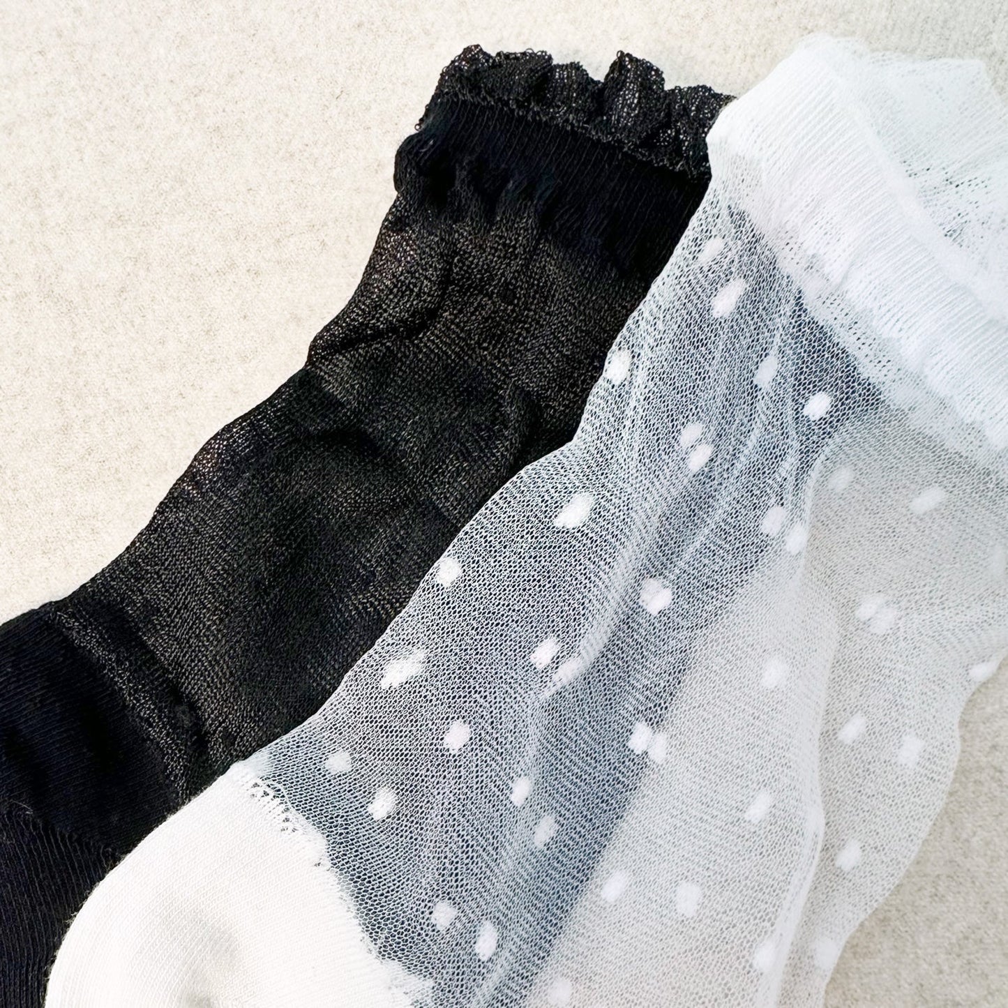 Women's Ankle See-Through Dot Lace Socks - 2 PK