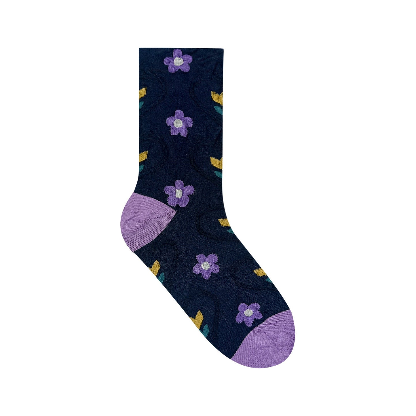 Women's Crew Heart Flower Deco Socks - 4 PK