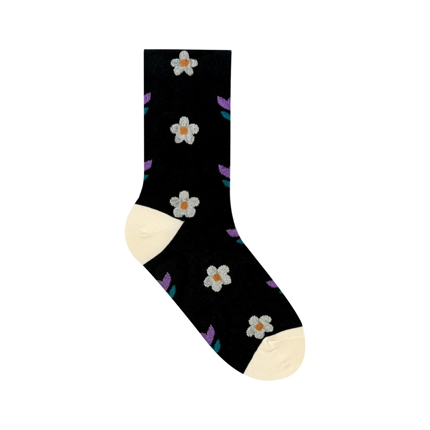 Women's Crew Heart Flower Deco Socks - 4 PK