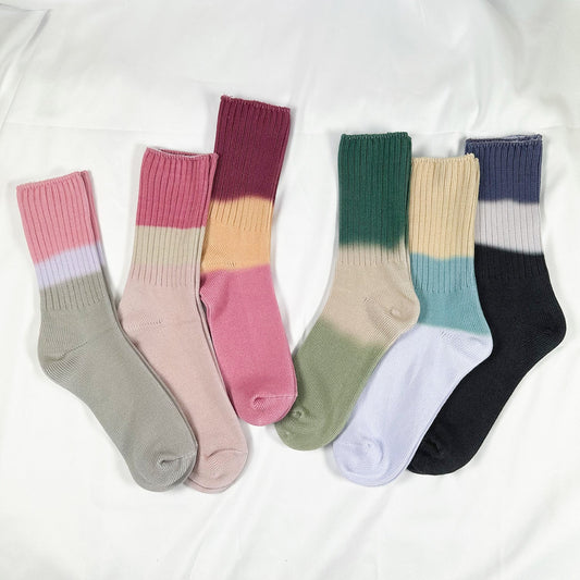 Women's Crew Tie-dye Sports Socks - 6 PK