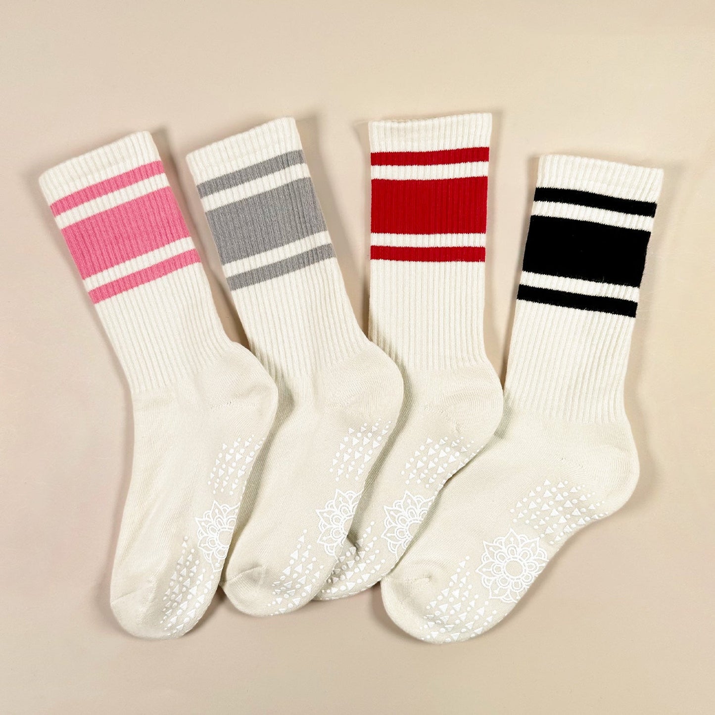 Women's Crew Yoga Pilates Socks Style - 4 PK