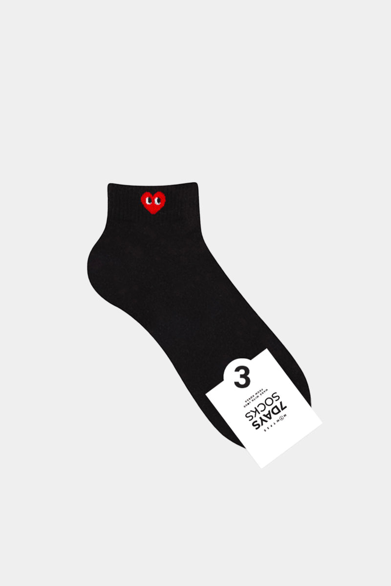 Men's Ankle Basic Heart Socks - 3 PK