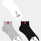 Men's Ankle Basic Heart Socks - 3 PK