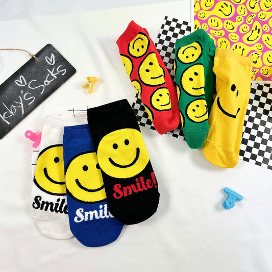 Women's Ankle Smile Party Socks - 6 PK