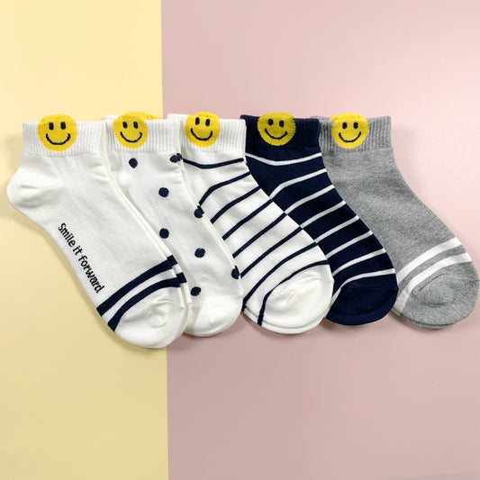 Women's Ankle Happy Smile Socks - 5PK