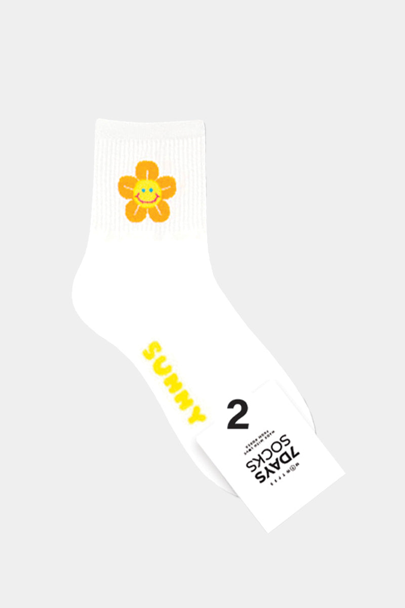 Women's Crew Flower Smile Socks - 5 PK