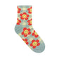 Women's Crew Check Smile Flower Socks - 5 PK